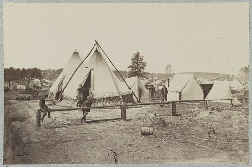 Camp at Stoneman (i.e. Stoneman's) Station, Acquia (i.e. Aquia) Creek and Fredericksburg R.R.