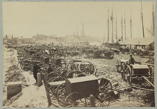Captured Confederate artillery, on the docks at Richmond, Va., April, 1865