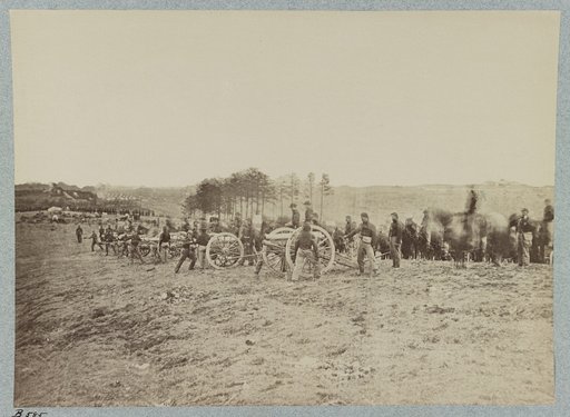 Artillery going into action on south bank of Rappahannock, May 2, 1863