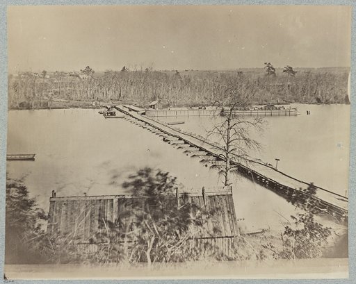 Pontoon bridge at Broadway Landing, Appomattox River, Va.