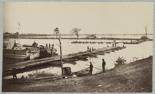 Pontoon bridge at Deep Bottom, James River, Va.