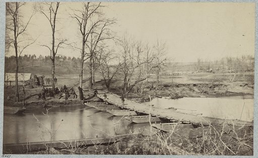 Pontoon bridge across Hazel River, Va., March, 1864