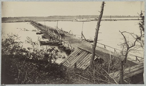 Military bridge across James River at Varina Landing