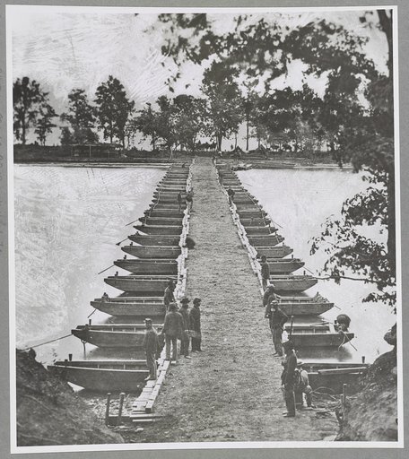 Pontoon bridge across the James River