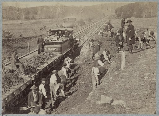 U.S. Military Railroad Construction Corps repairing Orange and Alexandria R.R. at Devereux Station