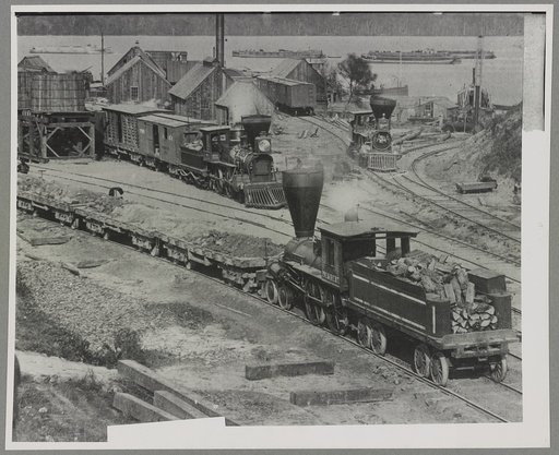 Railroad engine at City Point, Va.