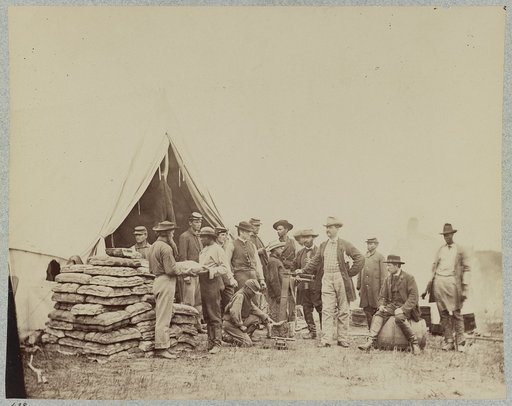 Commissary tent at headquarters of the Army of the Potomac, near Fairfax Court House, Va., June 1863