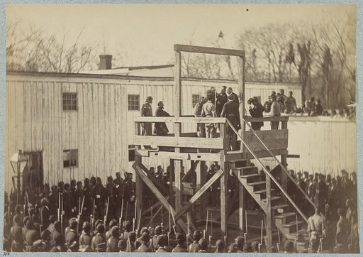 Execution of Captain Henry Wirtz (i.e. Wirz), C.S.A, adjusting the rope
