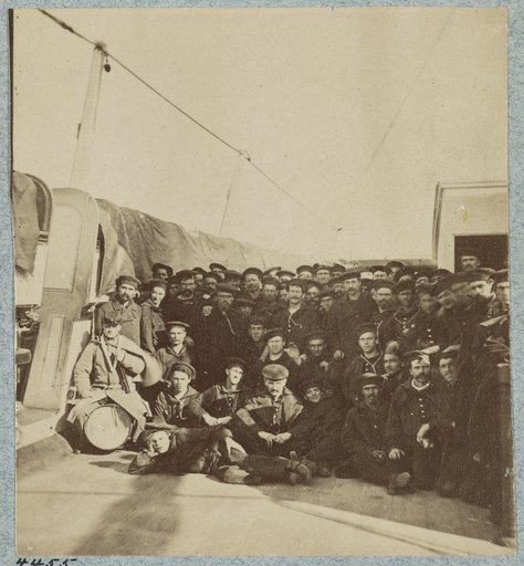 Crew on deck of U.S.S. Colorado