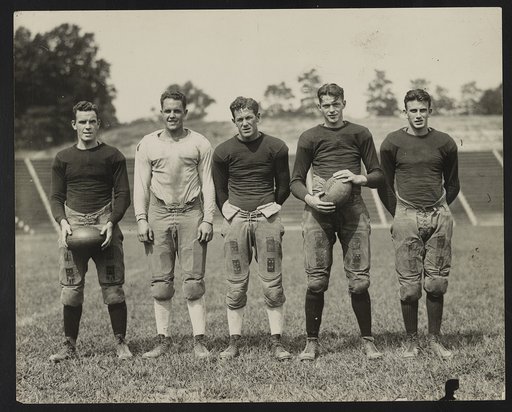 Ends of football at Catholic University Kelley, Mayer, Moore, McCann, and Howell.