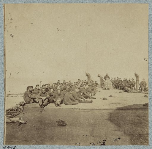 Religious service aboard the monitor Passaic, Port Royal, S.C., 1863