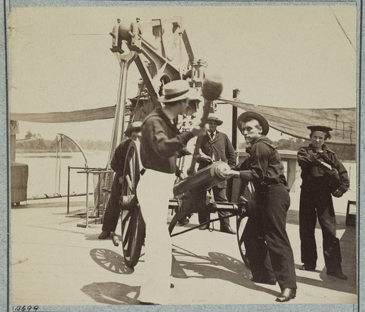 On deck of U.S. gunboat Hunchback
