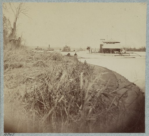 Fleet of monitors, Trent's Reach, James River, Va. Saugus in foreground