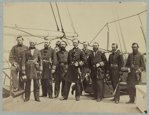 Admiral Dahlgren and staff on board U.S.S. Pawnee, off Charleston, S.C.