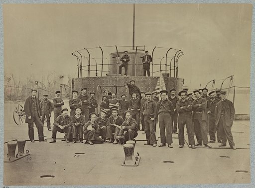 Crew on deck of monitor Lehigh, James River, Va.