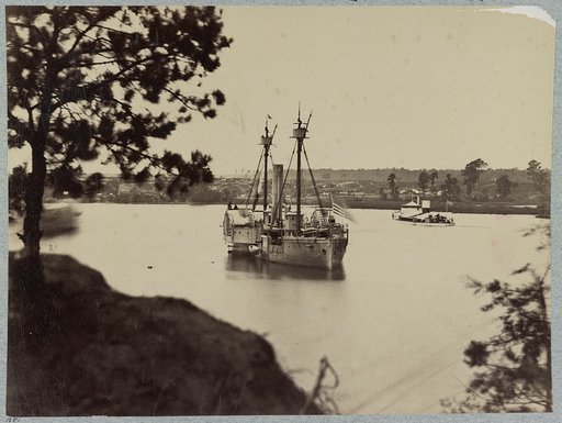U.S. gunboat Agawam and the monitor Saugus, James River, Va.