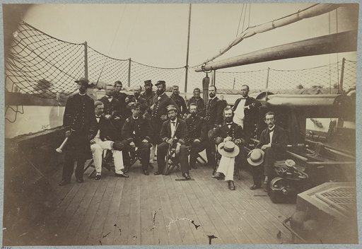Officers on deck of U.S.S. Mendota, James River, Va.