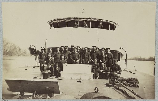 Crew on deck of monitor Saugus, James River, Va.