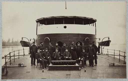 Officers on deck of monitor Mahopac, James River, Virginia