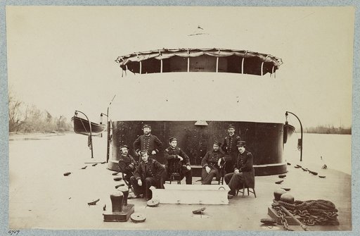 Officers on deck of the monitor Saugus, James River, Va.