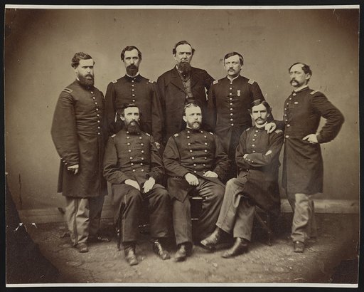Brigadier General Isaac Swartwood Catlin of Co. H, 3rd New York Infantry Regiment and Co. C, 109th New York Infantry Regiment, with staff