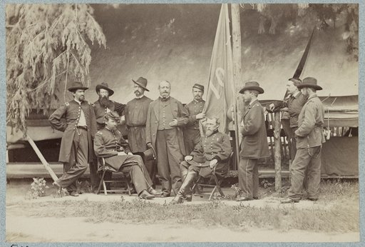 Major General D. B. Birney and staff