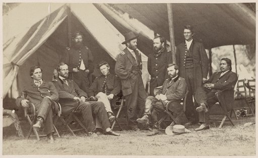 Grant and staff at City Point, summer 1864