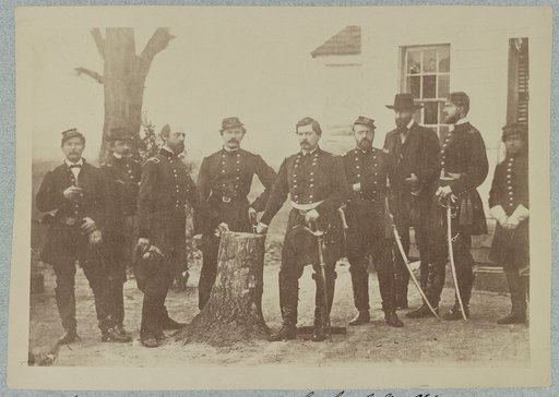Gen. George B. McClellan and staff, Miner's Hill, Va. March 1862