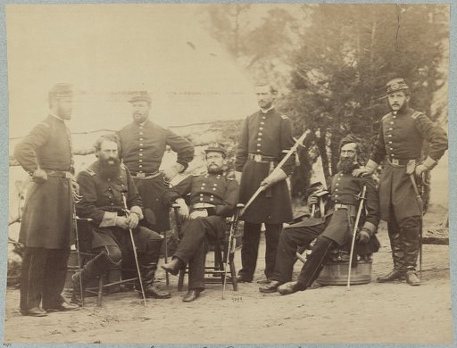 Major General J. J. Peck and staff