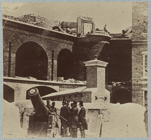 Interior of Fort Sumter in April 1861 after its surrender by U.S. garrison