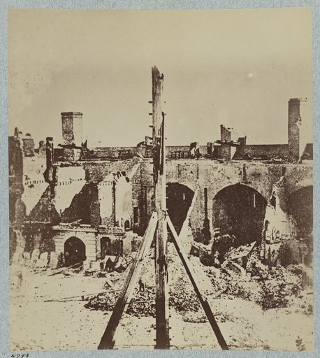 Interior of Fort Sumter in April 1861 after its surrender by U.S. garrison