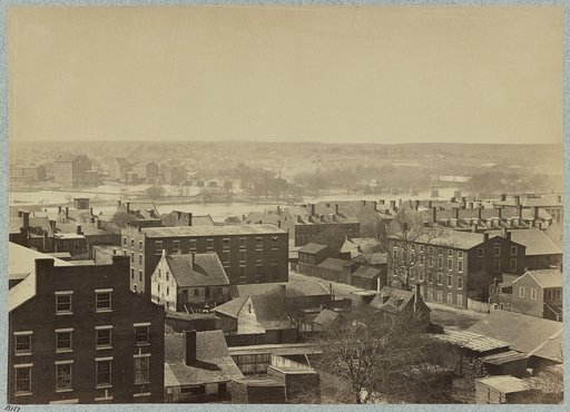 View of James River and part of city of Richmond looking west from Libby Hill