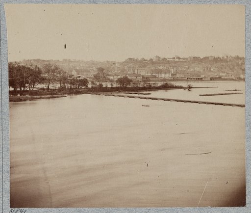 Pontoon bridges across James River