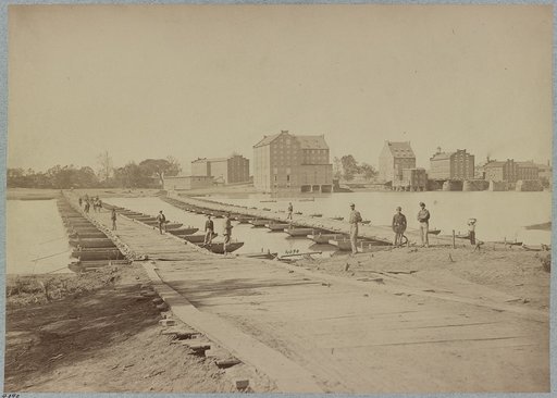 Pontoon bridges across James River at Richmond, Va., April, 1865
