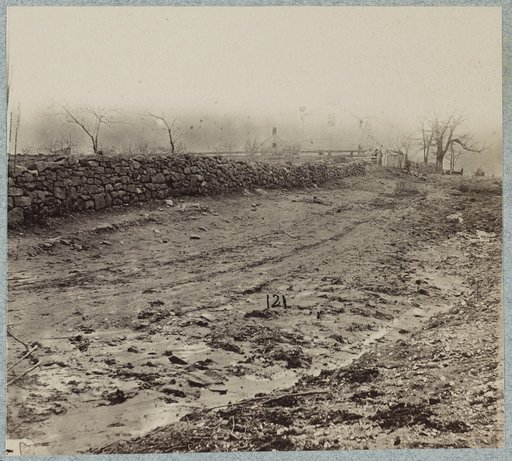 "The stone-wall" at foot of Marye's Heights held by Cobb's Brigade, C.S.A., Dec. 13, 1862