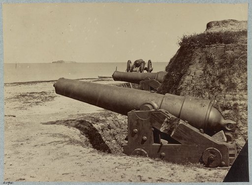 Fort Johnson, Charleston Harbor, S.C. Fort Sumter in the distance