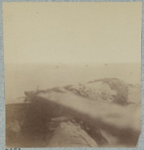 View from parapet, showing Federal Iron Class, taken by a Confederate photographer in 1864 [i.e. 1863