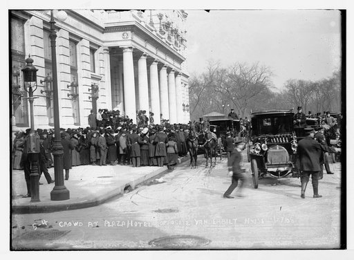 Crowd at Plaza Hotel opposite Vanderbilt House [New York
