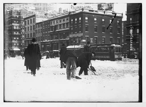Shoveling snow, New York