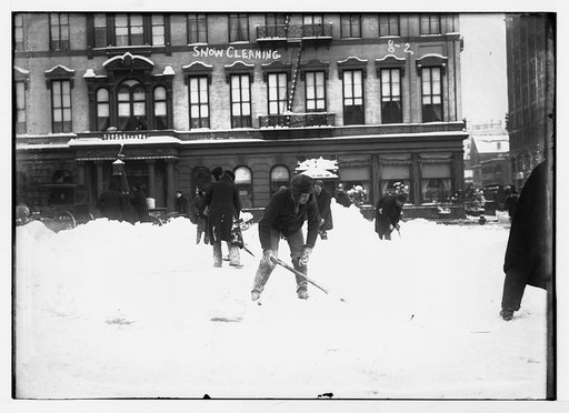 Shoveling snow, New York