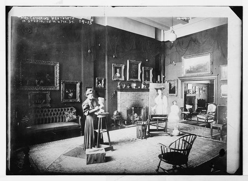 Mrs. Catherine Wentworth in her art studio, 15 W. 67th St., New York