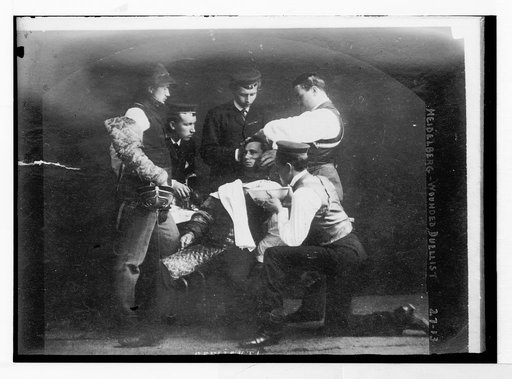 Wounded duellist, Heidelberg, Germany