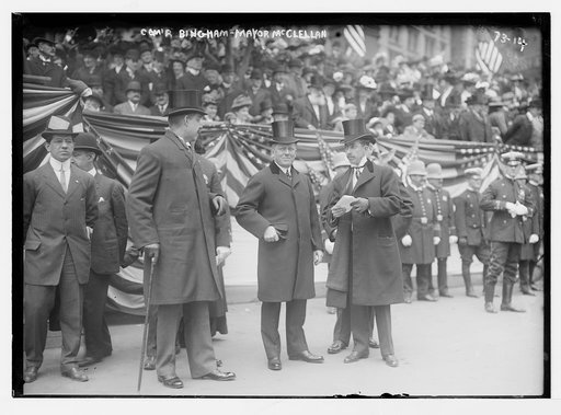 Commander [i.e. Commissioner] Bingham and Mayor McClellan in police parade, New York