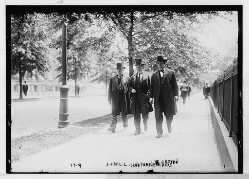 J.J. Hill, Senator Newlands, W.J. Bryan walking