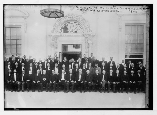 Group picture of governors at White House Conference, copyright Harris & Ewing, 1908, Washington