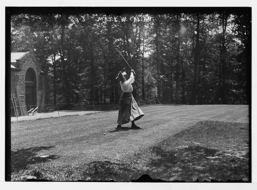 Mrs. L.W.Callan, playing golf, Essex Country Club golf tournament