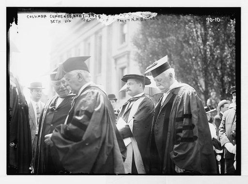 Columbia University commencement, academic procession, Seth Low and President N.M. Butler, New York