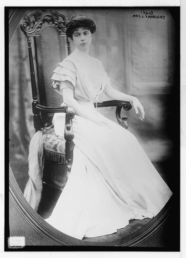 Mrs. L.V. Harcourt, cameo portrait, sitting