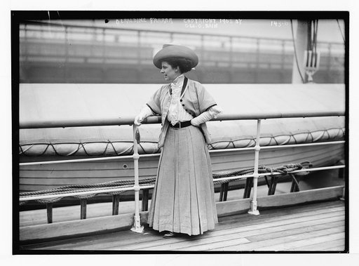 Geraldine Farrar, on ship