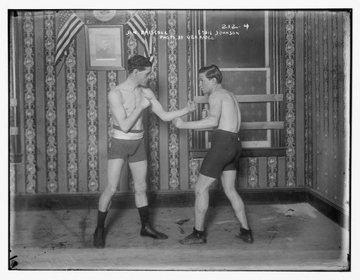 Jim Driscoll boxing Eddie Johnson, Geo. Kadel
